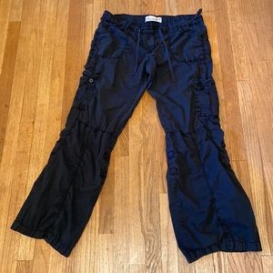 American Rag Black Cargo Pants Junior Size 13 Convertible Pockets Tie Front
